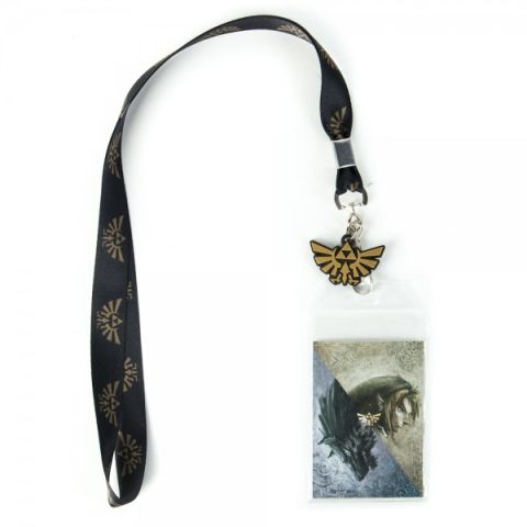 Lanyard: Zelda - Twilight Princess Triforce Logo (BLACK Strap)