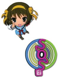 Pins: Haruhi - Chibi Haruhi and SOS Icon (Set of 2)