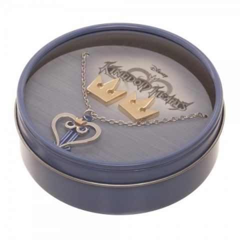 Gift Box: Kingdom Hearts II - Logo Necklace & Crown Earrings Set