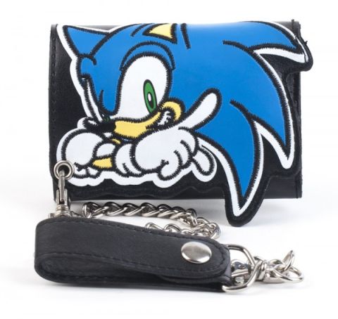 Wallet: Sonic the Hedgehog - Sonic on Black w/ Chain