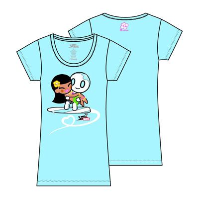 T-Shirt: Tokidoki x Marvel - Silver Surfer Hula Girl (S) - Baby Blue