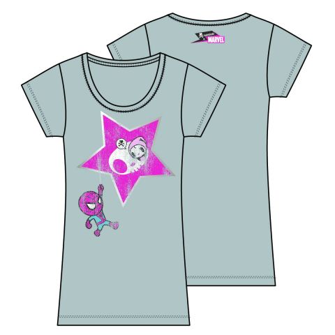 T-Shirt: TXM - Ciao Spiderman (WOMENS XL) GRAY (Tokidoki x Marvel)