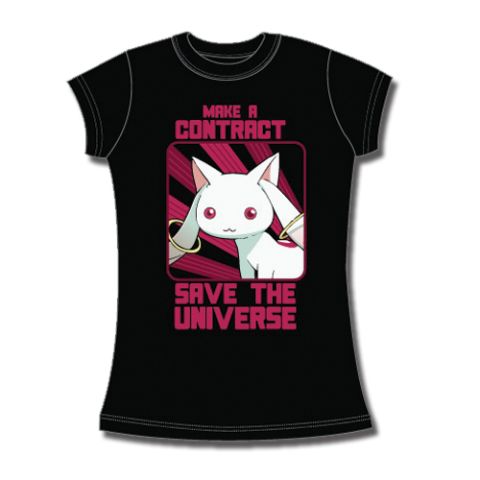 T-Shirt: Puella Magi Madoka Magica - Make A Contract Kyubey (Junior M)