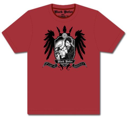 T-Shirt: Black Butler - Sebastian/Ciel (RED) Coat of Arms (XL)
