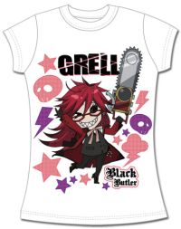 T-Shirt: Black Butler - Grell White (WOMEN L)