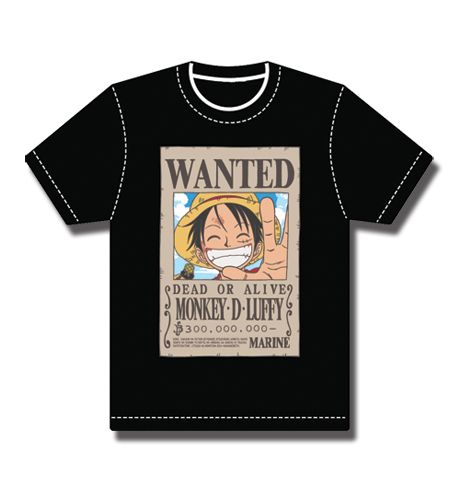 T-Shirt: One Piece - Luffy Wanted Poster (L)