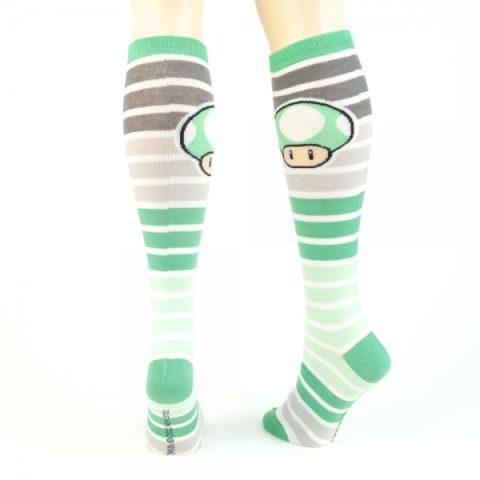 Knee Socks: Nintendo - Green Mushroom Stripe