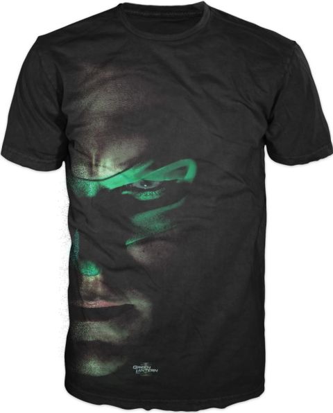 T-Shirt: Green Lantern Movie - Hal Jordan Half Face (Black) (XL)
