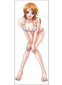 Body Pillow: One Piece - Nami White Bikini (Bent Forward) (Dakimakura Hugging Pillow)
