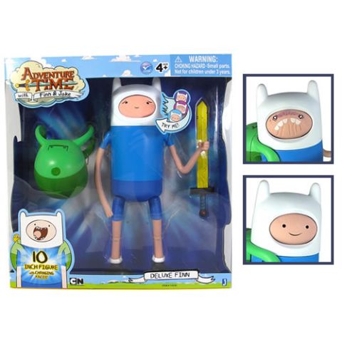Adventure Time: 10'' Super Posable Finn with Changing Faces Action Figure
