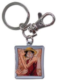 Key Chain: One Piece - Metal Luffy and Map