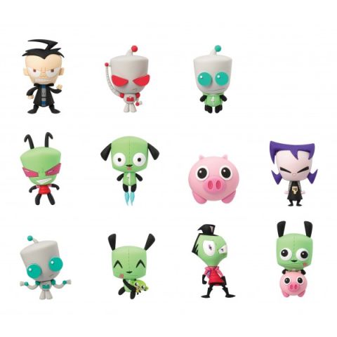 key chain invader zim die cut display of 24 key chains
