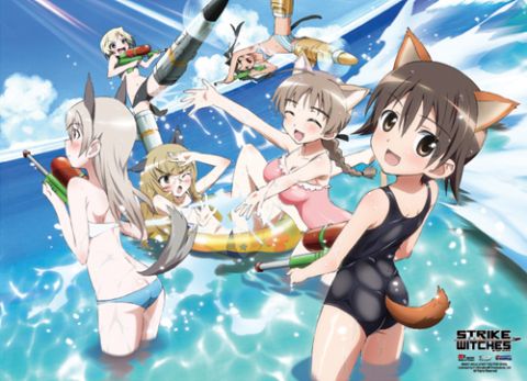 Strike Witches: Bikini Ocean Fun Wall Scroll [LONG]