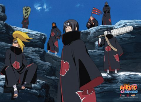 Naruto Shippuden Akatsuki on Naruto Shippuden Akatsuki Seven Wall Scroll Long Wall Art