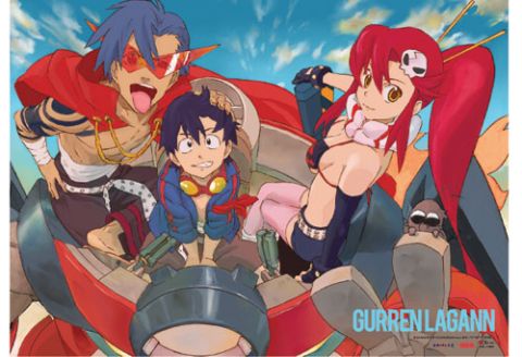 Gurren Lagann: Trio in Lagann Mecha Wall Scroll [LONG] 