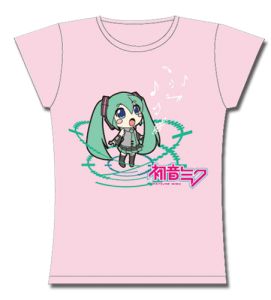 T-Shirt: Vocaloid - Chibi Hatsune Miku - Pink (XL)