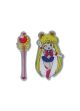 Pins: Sailor Moon - SD Moon & Staff (Set of 2) <font class=''item-notice''>[<b>New!</b>: 5/16/2013]</font>