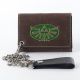 Wallet: Zelda - Triforce Gold Green on Brown w/ Chain