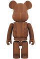 Bearbrick: Bearbrick Karimoku Walnut Wood Handmade 1000 Percent Toy Exibition Commemorative Action Figure