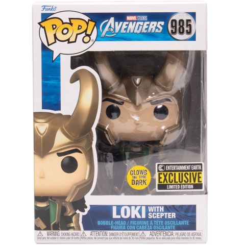 Avengers: Loki w/ Scepter GITD Pop Figure (EE Exclusive)