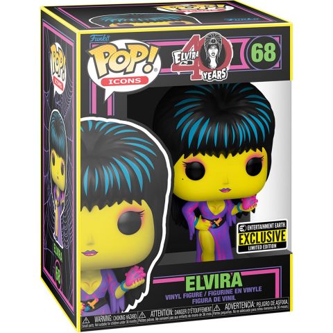 Elvira: Elvira (Blacklight) Pop Figure (EE Exclusive)