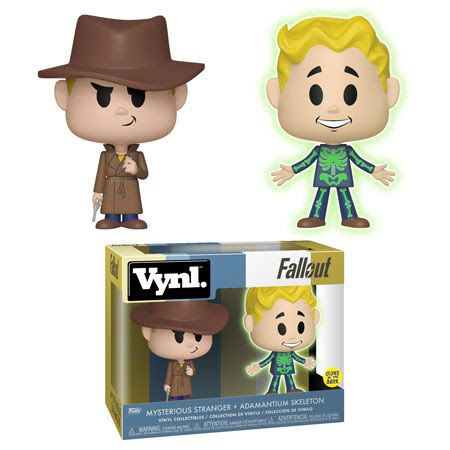 Fallout: Mysterious Stranger & Adamantium Skeleton (GITD) Vynl Figure (2-Pack)