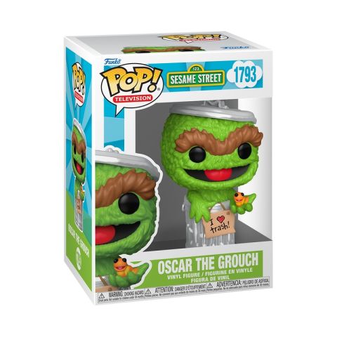 Sesame Street S4: Oscar the Grouch w/ Slimey Pop Figure