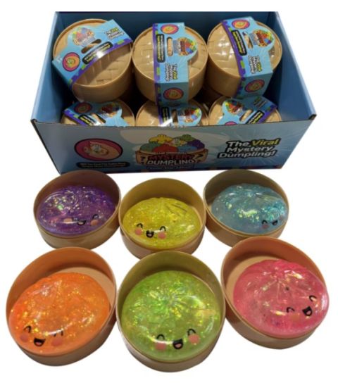 [DISPLAY] Glitter Sensory Dumpling Squishy Toy Blind Box (Display of 12)