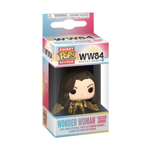 Key Chain: Wonder Woman WW84 - Wonder Woman (Golden Armor No Helmet) Pocket Pop