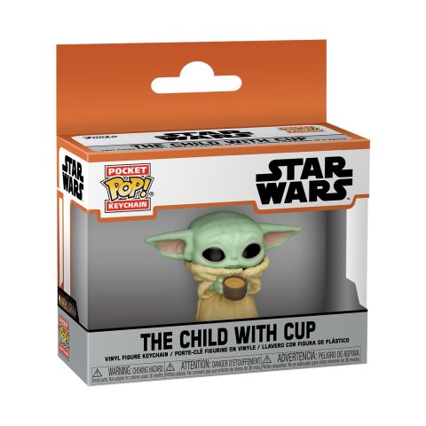 Key Chain: Star Wars The Mandalorian - Grogu (The Child) with Cup Pocket Pop