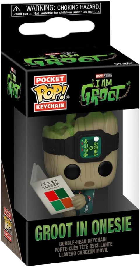 Key Chain: I am Groot - Groot in Onesie w/ Book Pocket Pop Figure