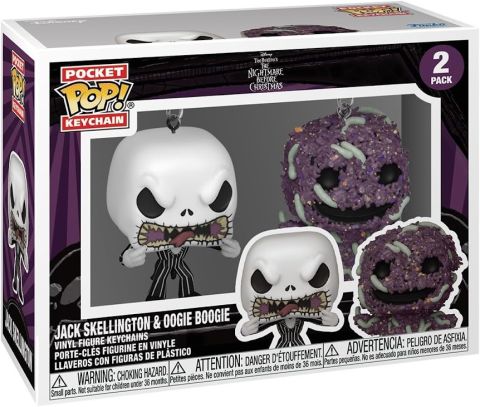 Key Chains: Nightmare Before Christmas - Jack Skellington and Oogie Boogie Pocket Pop Figure (2-Pack)
