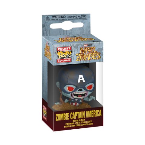 Key Chain: Marvel Zombies - Zombie Captain America Pocket Pop