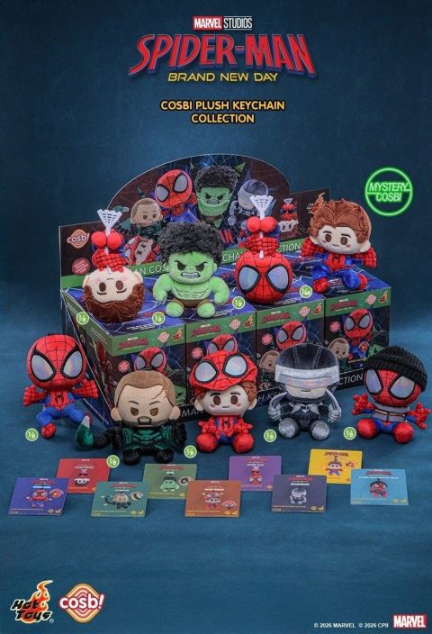 [DISPLAY] Spider-Man Cosbi Plush Keychain Collection Blind Box (Display of 8)
